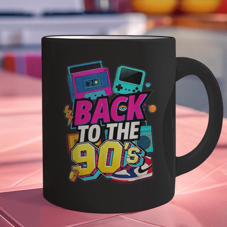Back To The 90s Nostalgia Cassette Game Console Boombox Graphic Print Coffee Mug
