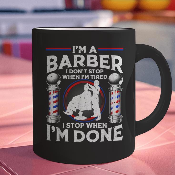 Barber s For Men Dad Hairstyling Humor Quote Small Graphic Print Coffee Mug