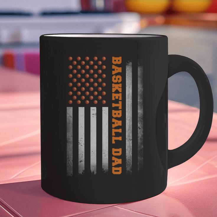 Basketball Dad USA US Flag Basketball Men Graphic Print Coffee Mug