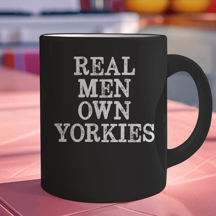 BDAZ Yorkie Dad Real Men Own Yorkies Terriers Dog Husband Small Graphic Print Coffee Mug