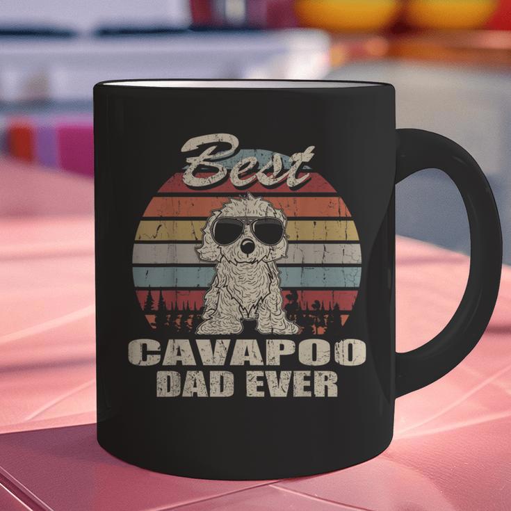 Best Cavapoo Dad Ever Vintage Retro Dog Dad Graphic Print Coffee Mug