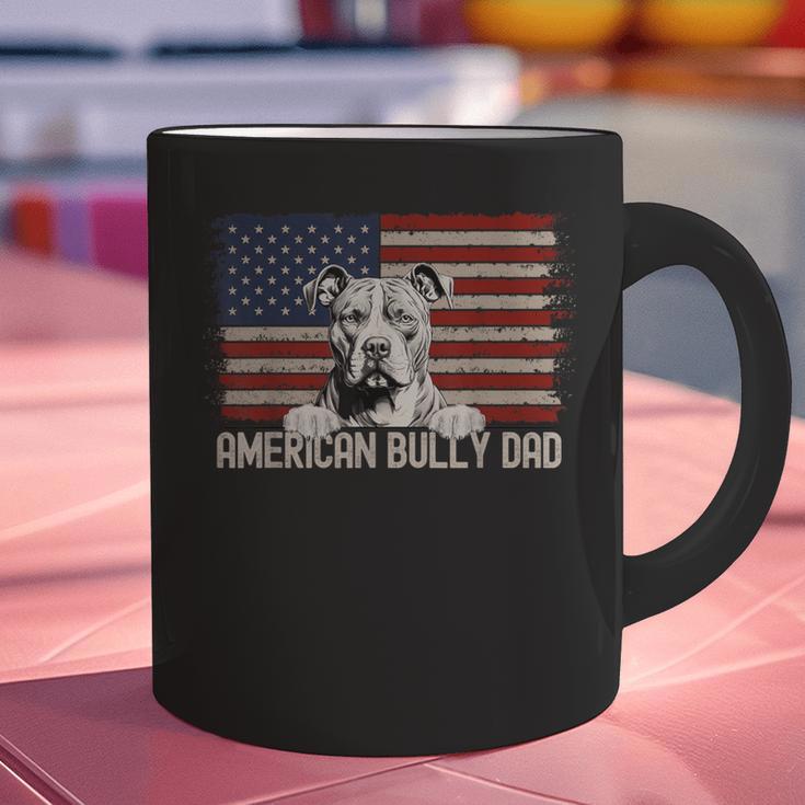 Best Dog Dad Ever American Flag American Bully Dad Graphic Print Coffee Mug