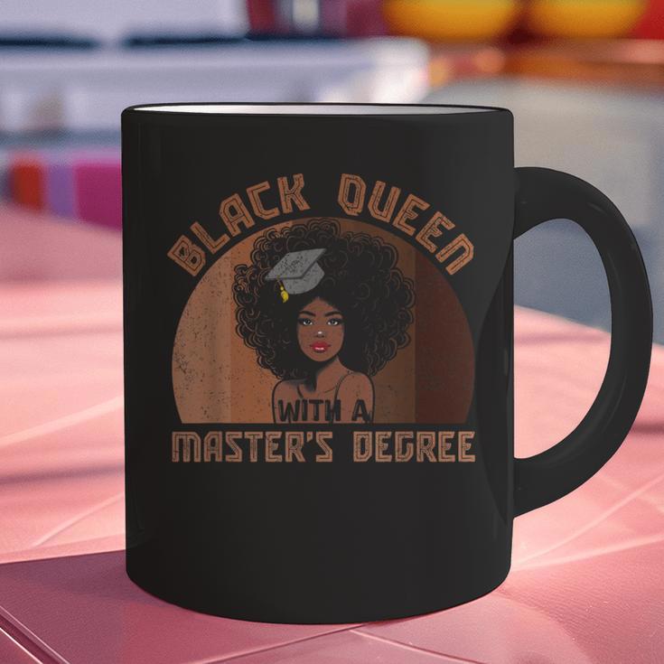 Black Queen With a Masters Degree Melanin Girls Graduation Graphic Print Coffee Mug