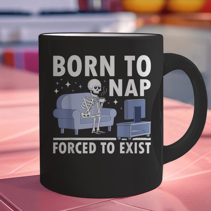Born To Nap Forced To Exist Lazy Skeleton Couch Introverts Graphic Print Coffee Mug