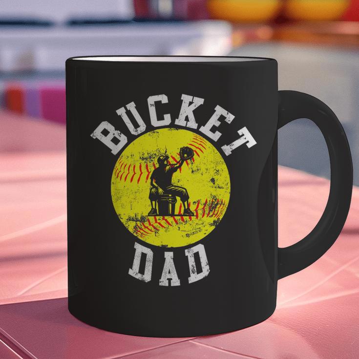 Bucket Dad Softball Dad Baseball Father's Coach Graphic Print Coffee Mug