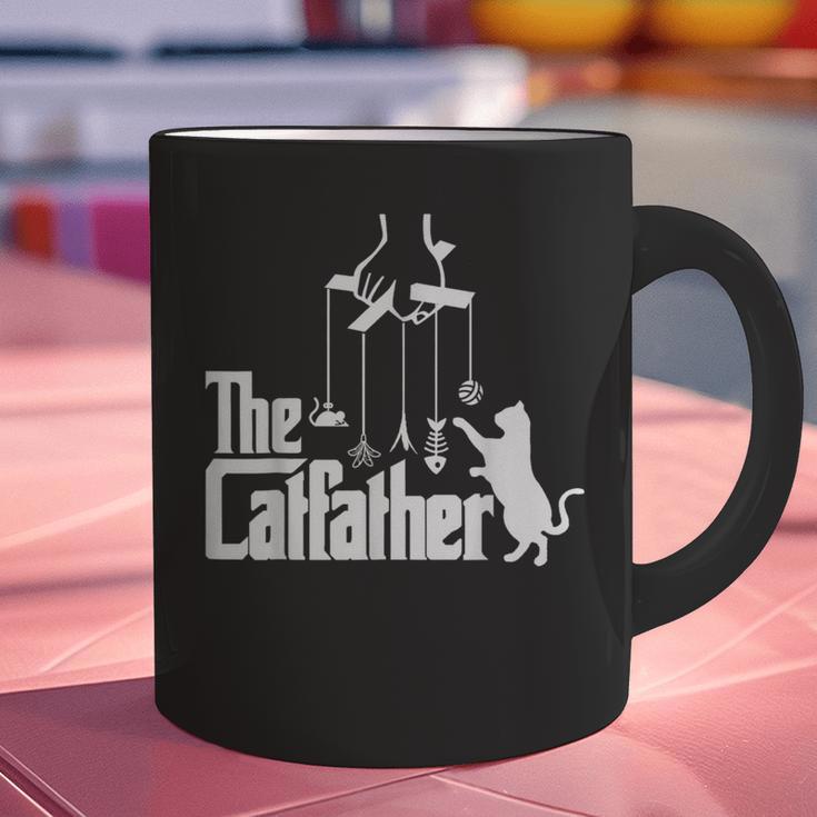Cat Dad Life The Catfather Fathers Day Vintage Graphic Print Coffee Mug