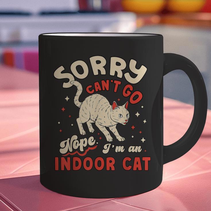 Cat Lover Sorry Cant Go Im An Indoor Introvert Cat Mom Graphic Print Coffee Mug