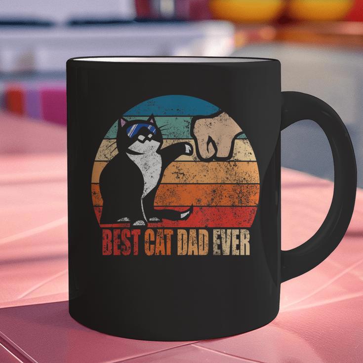 Cat Loving Daddy Fathers Day Mens None Best Cat Dad Ever Paw Fist Bump Fathers Day TeeShirt Small US Graphic Print Coffee Mug