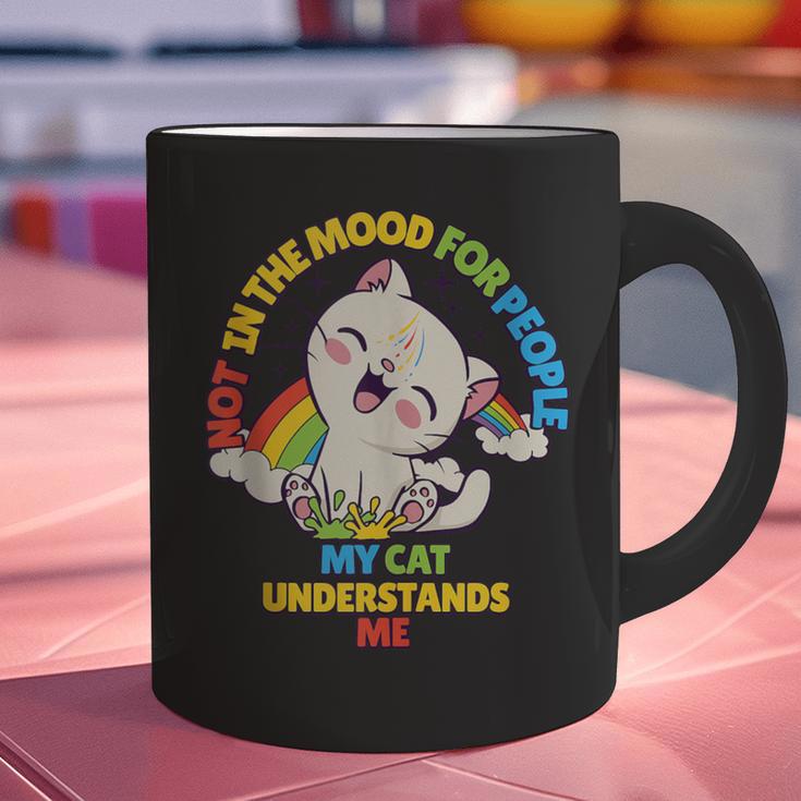 Cat Mom Loves Cats Dad Not In The Mood For People Introvert Graphic Print Coffee Mug Cat Mom Loves Cats Dad Not In The Mood For People Introvert Graphic Print Coffee Mug
