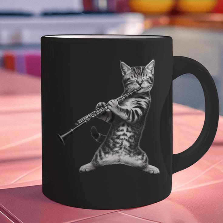 Cat Playing The Clarinet For Cat Lover Cat Mom Cat Dad Graphic Print Coffee Mug