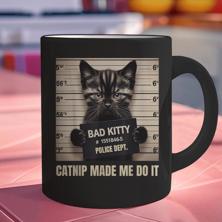 Catnip Made Me Do It Mugshot For Cat Lover Cat Mom Cat Dad Graphic Print Coffee Mug