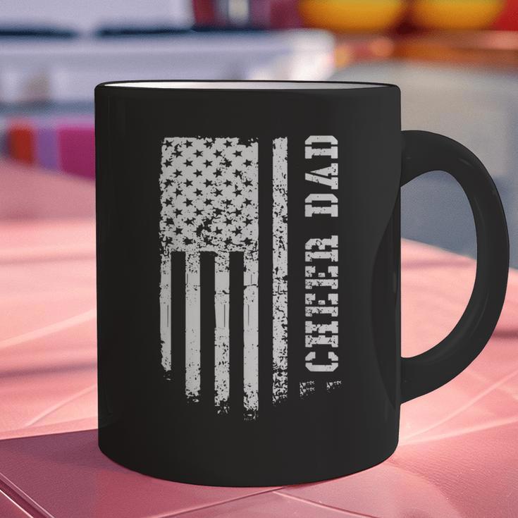 Cheer Dad Cheerleading American Flag Fathers Day Cheerleader Graphic Print Coffee Mug Cheer Dad Cheerleading American Flag Fathers Day Cheerleader Graphic Print Coffee Mug
