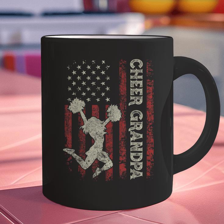 Cheer Grandpa US Flag Dad Patriotic Cheerleader Fathers Day Graphic Print Coffee Mug