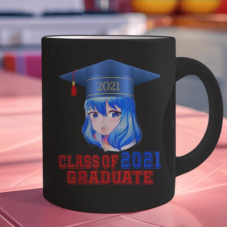 Class Of 2021 Graduate Kawaii Anime Girl School Graduation Graphic Print Coffee Mug