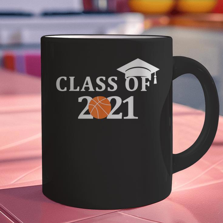 Class Of 2021 Graduation Him Her Basketball Pullover Graphic Print Coffee Mug