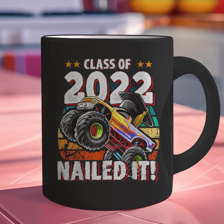 Class Of 2022 Monster Truck Graduation Cap Retro Sunset Boy Graphic Print Coffee Mug