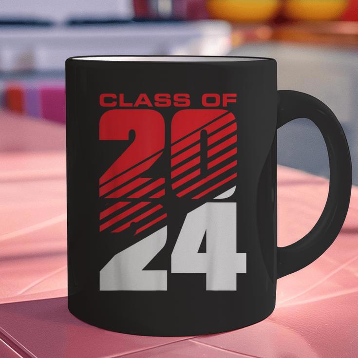 Class Of 2024 High School Senior Graduation Red Sports Style Graphic Print Coffee Mug
