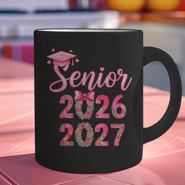 Coquette Pink Bow Flowers Senior 2026 2027 Graduation Graphic Print Coffee Mug