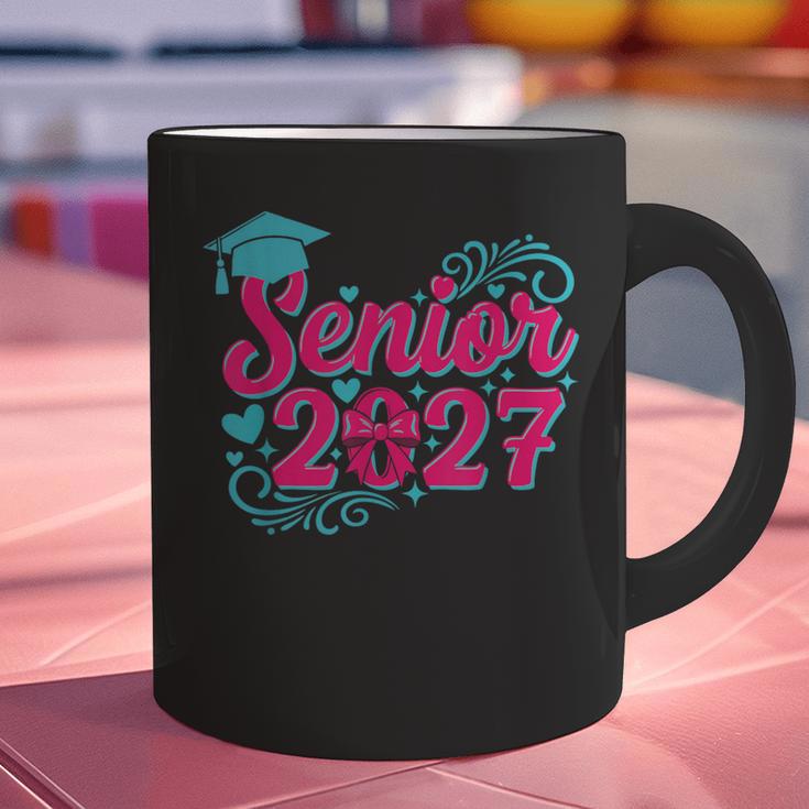 Coquette Pink Bow Senior 2027 Class Of Graduation Graphic Print Coffee Mug