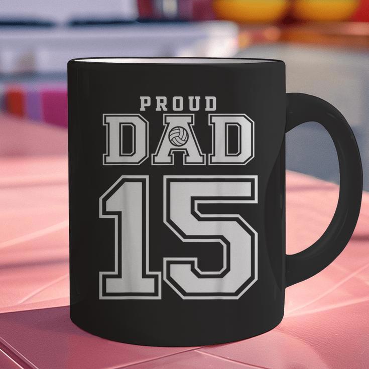 Custom Proud Volleyball Dad Number 15 Personalized For Men Graphic Print Coffee Mug