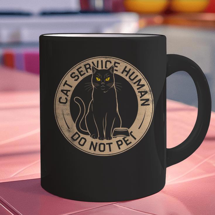 Cute Introvert Cat Service Human Do Not Pet Cat Joke Graphic Print Coffee Mug Cute Introvert Cat Service Human Do Not Pet Cat Joke Graphic Print Coffee Mug