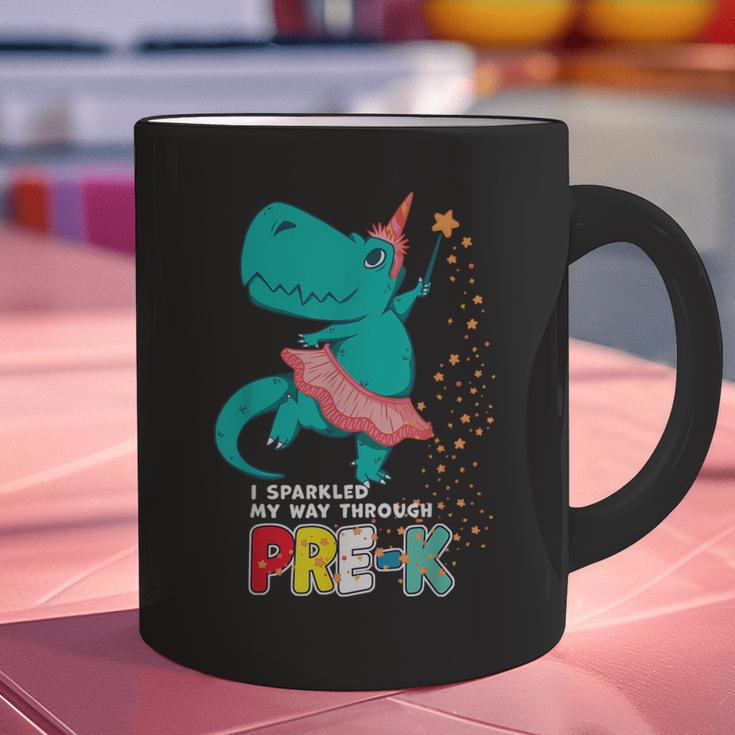 Cute Magical Ballerina Dino Unicorn Pre-K Graduation Graphic Print Coffee Mug