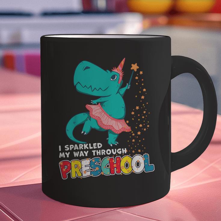 Cute Magical Ballerina Dino Unicorn Preschool Graduation Graphic Print Coffee Mug
