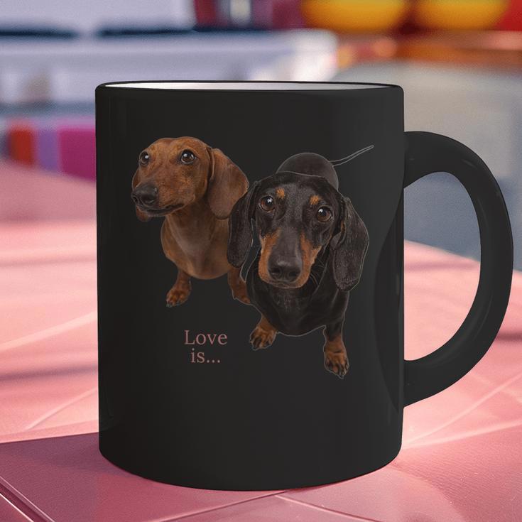 Dachshund Shirt Doxie Mom Dad Love Wiener Dog Puppy Cute Tee Graphic Print Coffee Mug