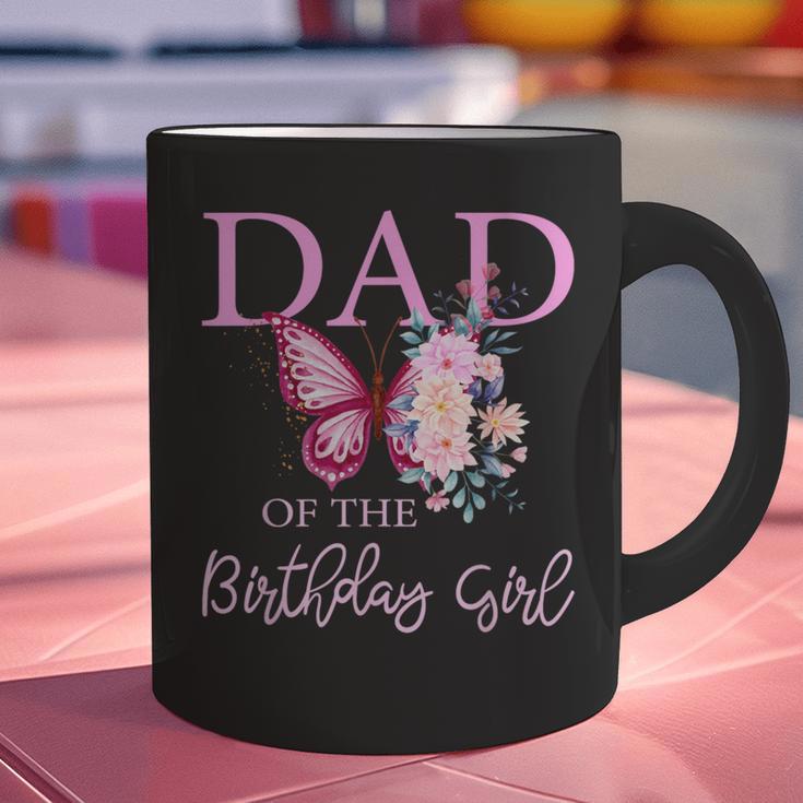 Dad 1st First Birthday Matching Family Butterfly Floral Graphic Print Coffee Mug