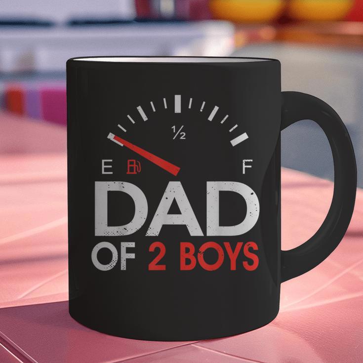 Dad Of 2 Boys Fuel Gas Gauge Father Of Two Sons Men Graphic Print Coffee Mug