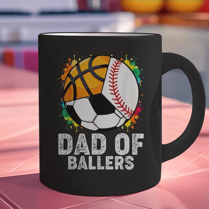 Dad Of Ballers Baseball Soccer Basketball Dad Graphic Print Coffee Mug