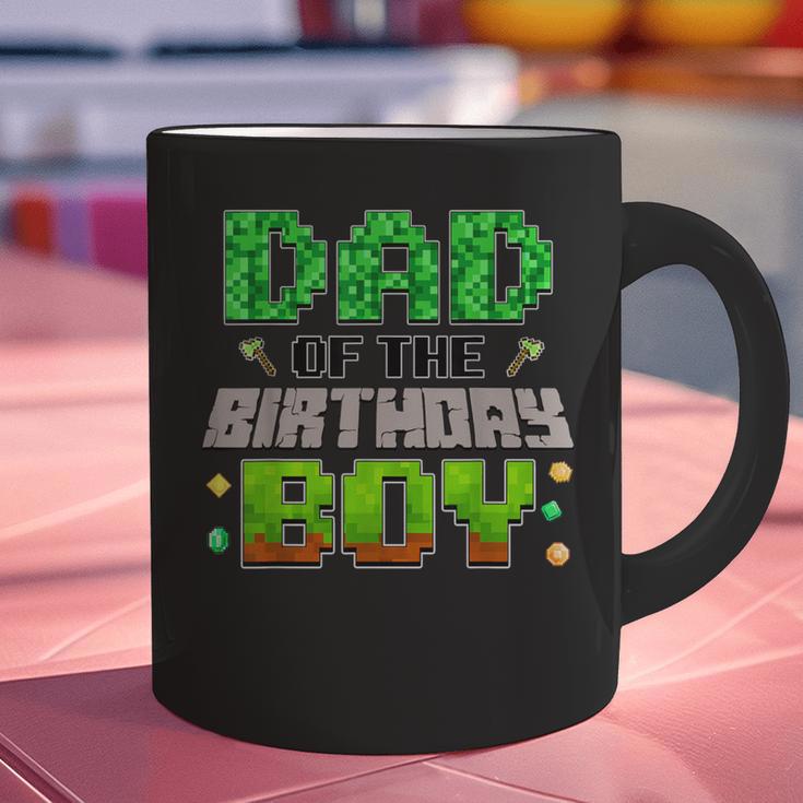 Dad Of The Birthday Boy Family Gaming Pixel Birthday Party Graphic Print Coffee Mug
