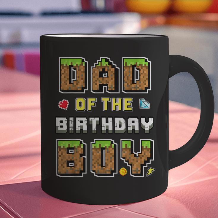 Dad Of The Birthday Boy Gamer Pixel Birthday Party Matching Graphic Print Coffee Mug
