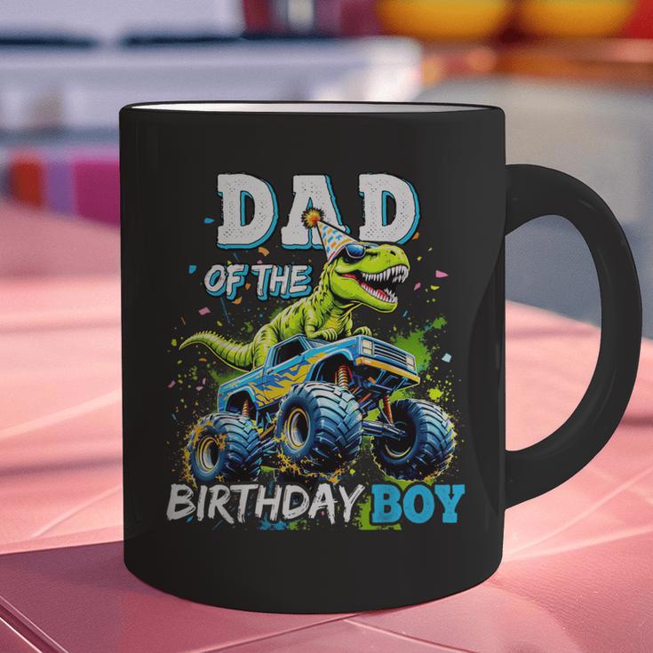Dad Of The Birthday Boy Monster Truck Dinosaur PartyRex Graphic Print Coffee Mug