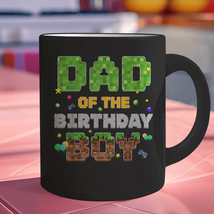 Dad Of The Birthday Boy Pixel Gamer Party Matching Family Graphic Print Coffee Mug