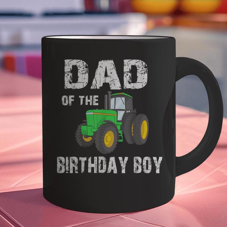 Dad Of The Birthday Boy Vintage Farm Tractor Party Family Graphic Print Coffee Mug