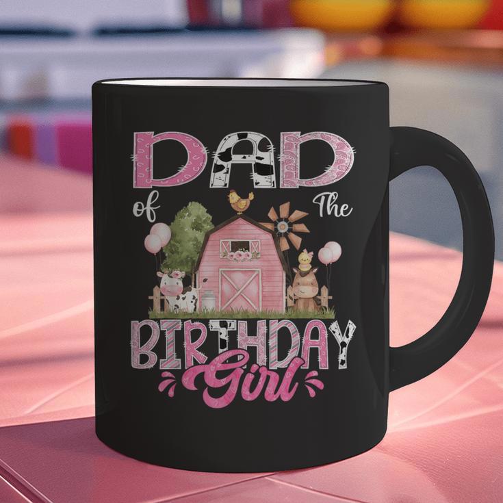 Dad Of The Birthday Girl 1St Birthday Pink Cow Farm Graphic Print Coffee Mug