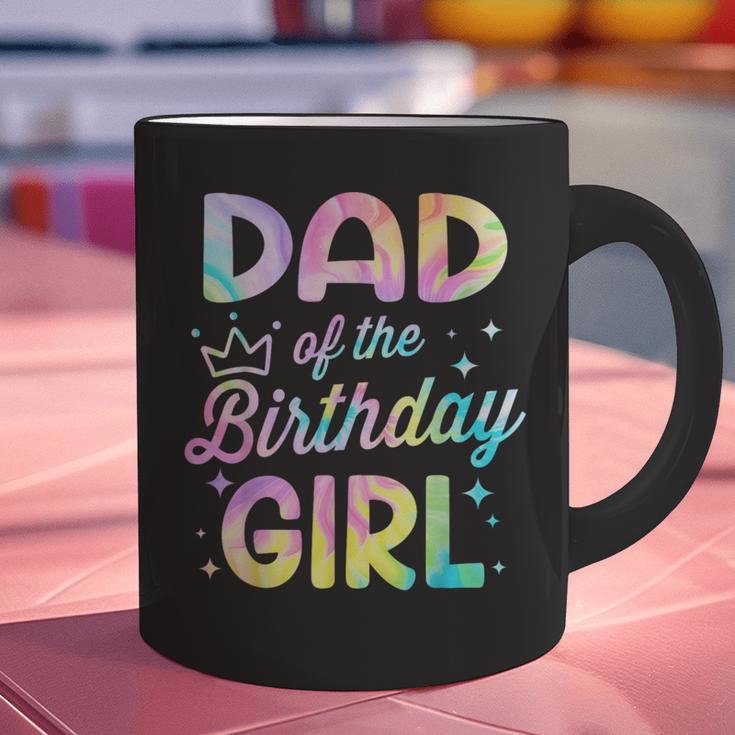 Dad Of The Birthday Girl Tie Dye Girl Bday Party Graphic Print Coffee Mug