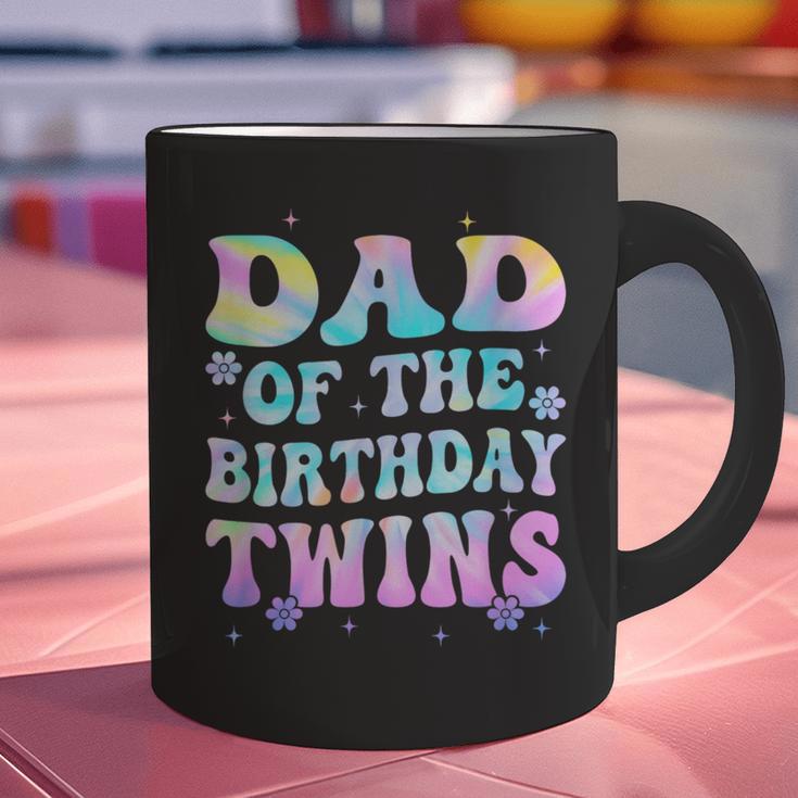 Dad Of The Birthday Twins Girls Kids Party Retro Bday Graphic Print Coffee Mug
