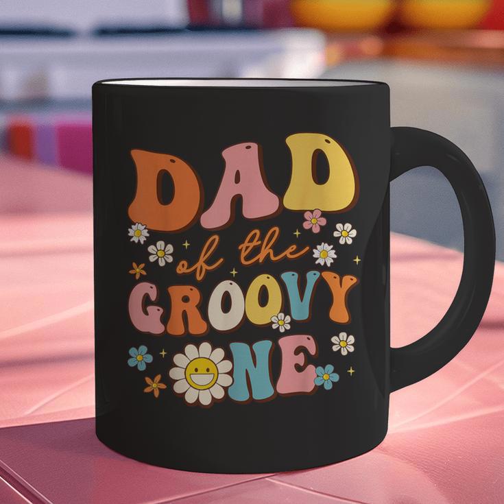 Dad Of The Groovy One 1st Birthday Pregnancy Announcement Graphic Print Coffee Mug