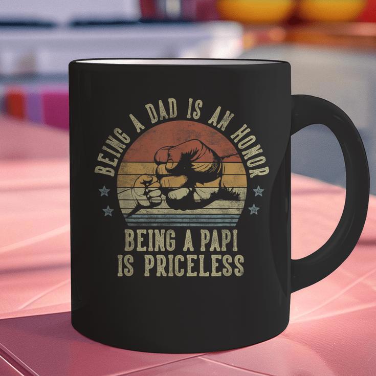 Being A Dad Is An Honor Being A Papi Is Priceless Papi Graphic Print Coffee Mug