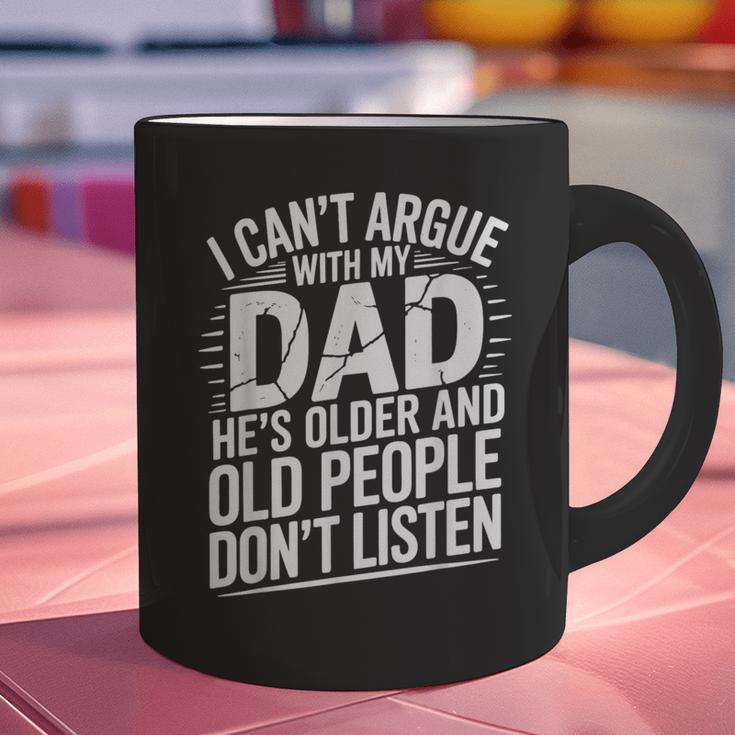 Dad Jokes Can't Argue With My Dad He's Old Retro Humor Graphic Print Coffee Mug Dad Jokes Can't Argue With My Dad He's Old Retro Humor Graphic Print Coffee Mug