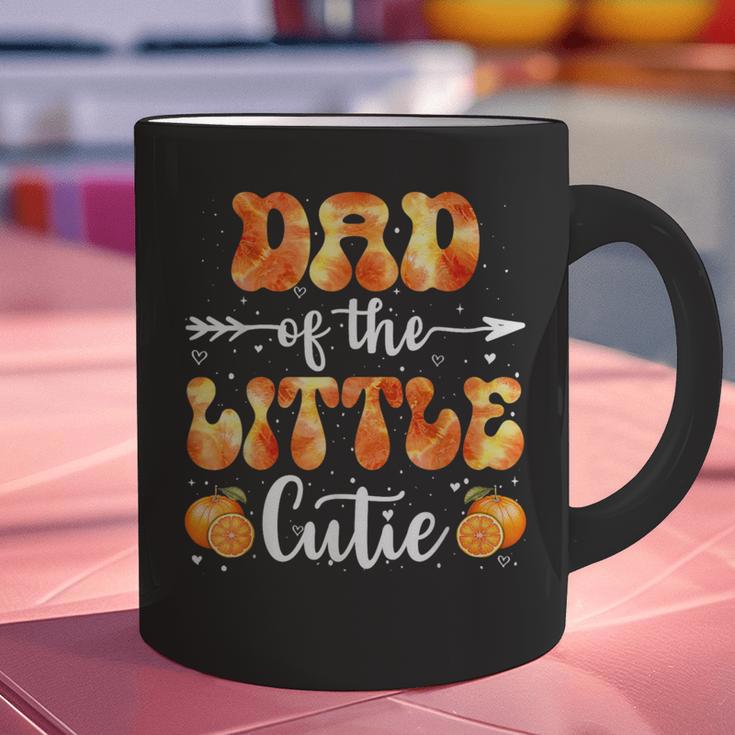 Dad Little Cutie Baby Shower Orange 1st Birthday Party Graphic Print Coffee Mug