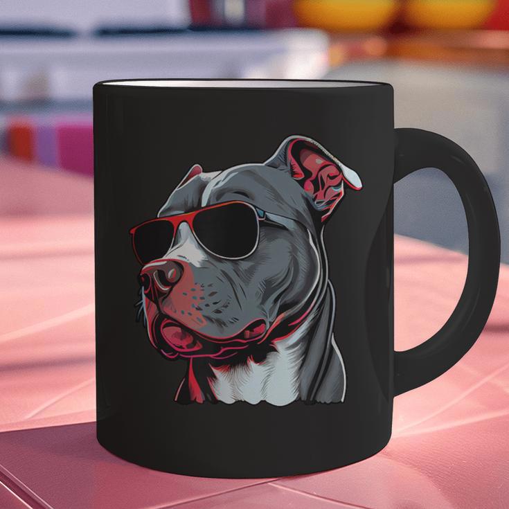 Dad Mom Cool Dog Sunglasses Pitbull Graphic Print Coffee Mug Dad Mom Cool Dog Sunglasses Pitbull Graphic Print Coffee Mug