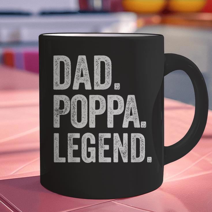 Dad Poppa Legend Vintage Distressed Bold Poppa Graphic Graphic Print Coffee Mug