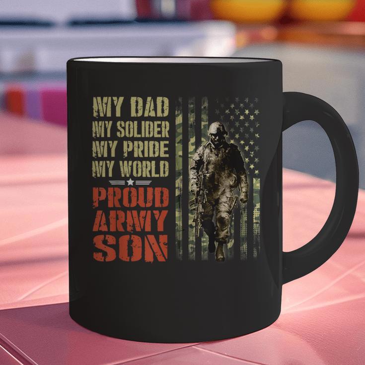 My Dad Is A Soldier Hero Proud Army Son US Military Graphic Print Coffee Mug