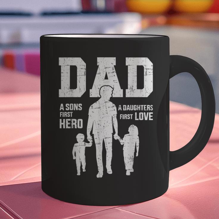 Dad Sons First Hero Daughter Love For Father's Day Graphic Print Coffee Mug Dad Sons First Hero Daughter Love For Father's Day Graphic Print Coffee Mug