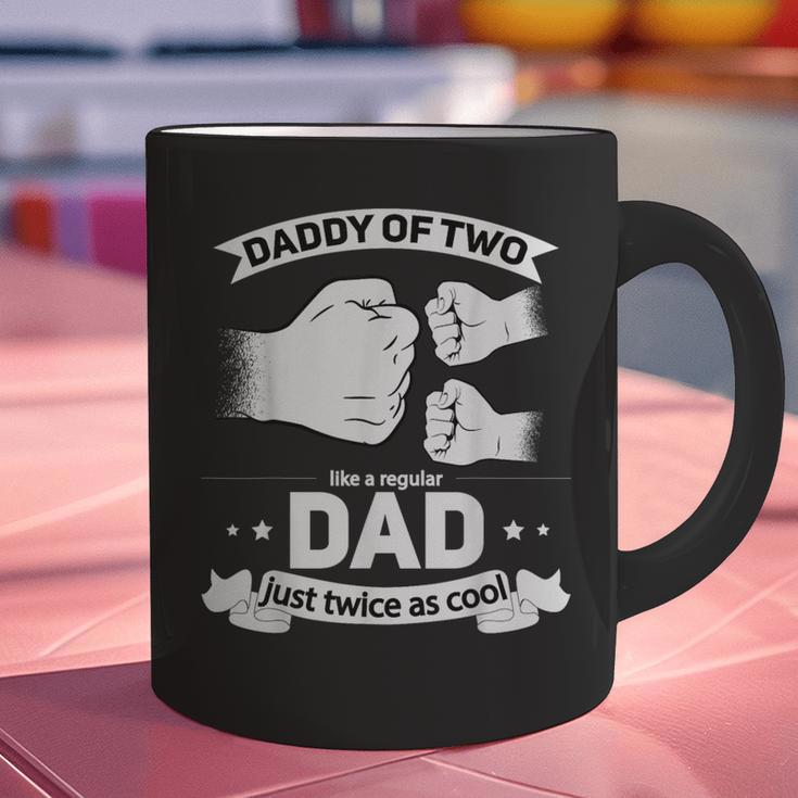 Dad Squared Fathers Day Dad Of Two Cool Daddy Of 2 Graphic Print Coffee Mug