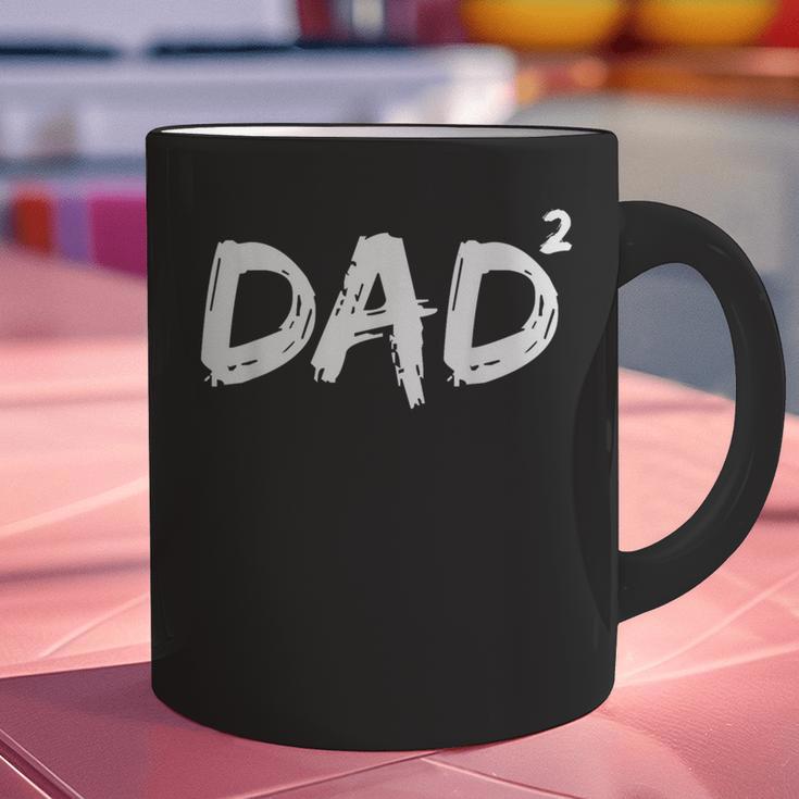 Dad Squared Shirt Father Of Two Kids Daddy Again Shirt Graphic Print Coffee Mug