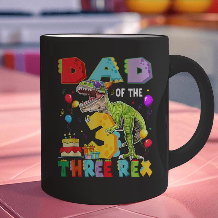 Dad Of The Three Rex 3Rd Birthday Boy Dinosaur T-Rex Graphic Print Coffee Mug